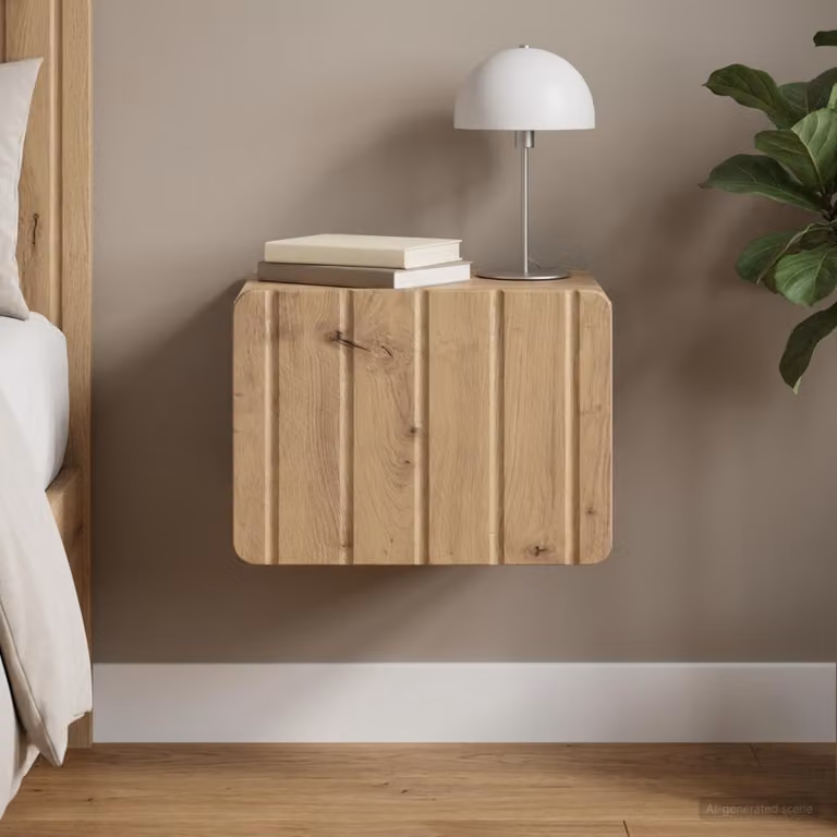 vidaXL Mobiletto da notte sospeso in stile moderno colore marrone L: 33 cm, P: 34,5 cm, H: 24 cm