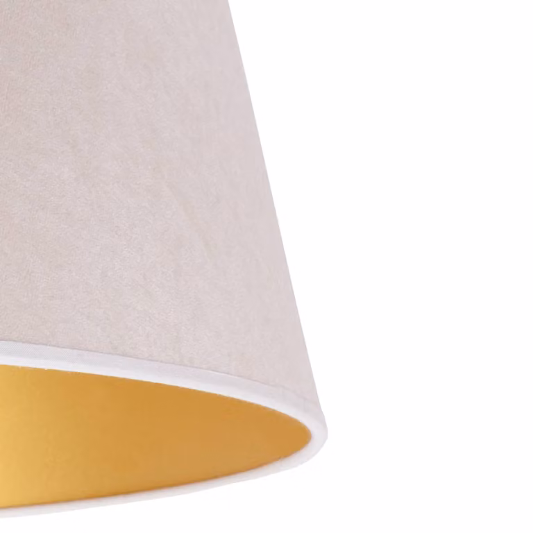Paralume Cone altezza 25,5 cm, ecru/oro Duolla, Crema / Ambra, Tessuto / Stoffa / Seta
