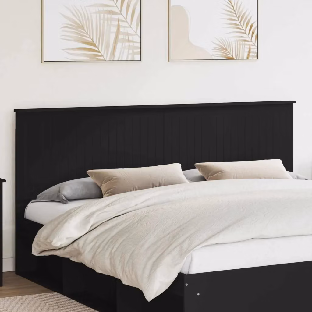 Testiera moderna in legno multistrato Rovere Nero opaco L: 203 cm – 2