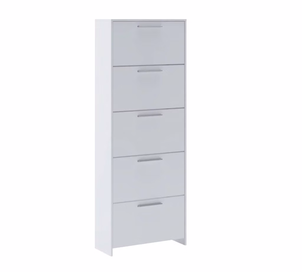 Scarpiera Moderna DMORA Ghisalba Bianco L: 69 cm, P: 28 cm, H: 187 cm – 2