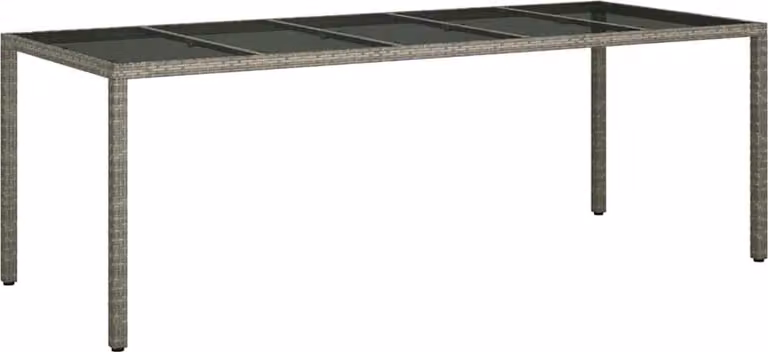 Tavolo da Giardino Grigio 250 x 100 x 75 cm polyrattan