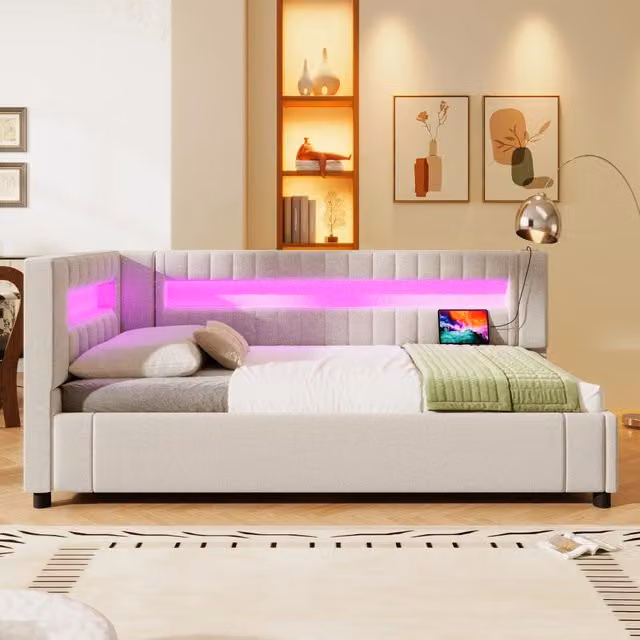 daybett lino beige 90 x 200 cm