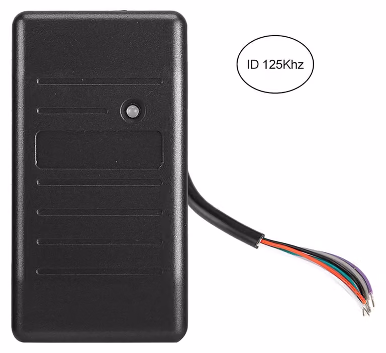 Lettore di controllo accessi RFID per sicurezza, frequenza 125 kHz, protocollo Wiegand 26/34, resistente all'acqua, con identificativo nero, frequenza 125 kHz