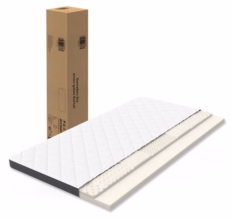 Materasso confortevole H3, 7 cm, con schiuma sagomata a 7 zone, supporto lombare, OEKO-TEX, dimensioni 180x200