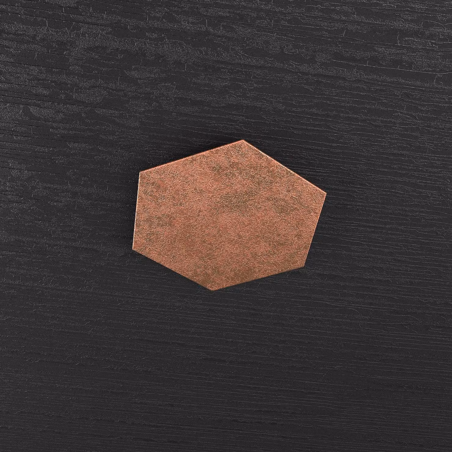 Componente Decorativo Industrial-Minimal Hexagon Metallo Foglia Rame