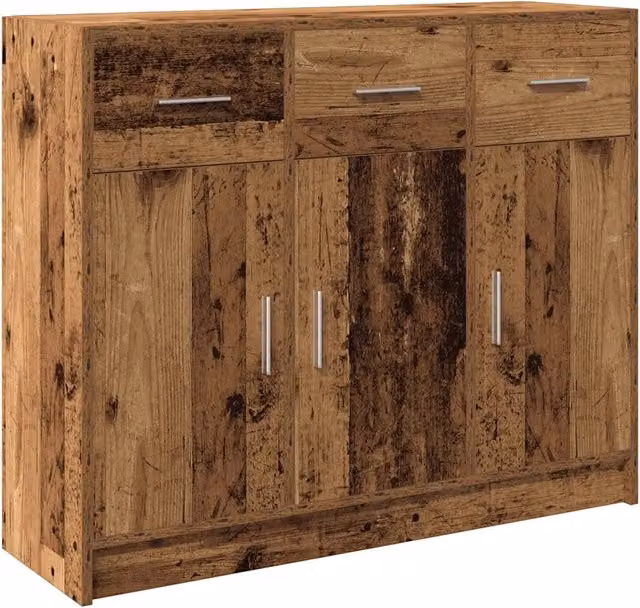 Credenza Buffet in Legno Antico Marrone con Design Classico L 91 cm x P 28 cm x H 75 cm – 1
