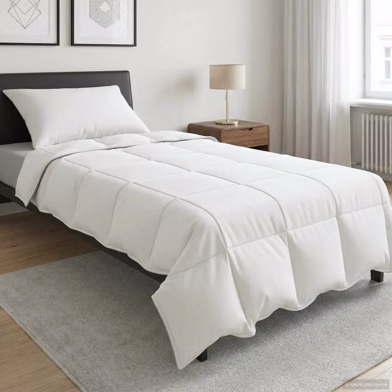 Piumino Letto Estivo vidaXL in Fibra di Bambù Bianco L: 140 cm x P: 220 cm, 150 gsm