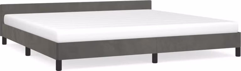 Giroletto senza Materasso Grigio Scuro 200x200 cm Velluto