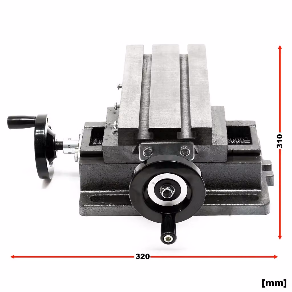 Morsa a croce a 2 assi in ghisa nera per tavolo di fresatura e foratura, dimensioni 220x100 mm – 2