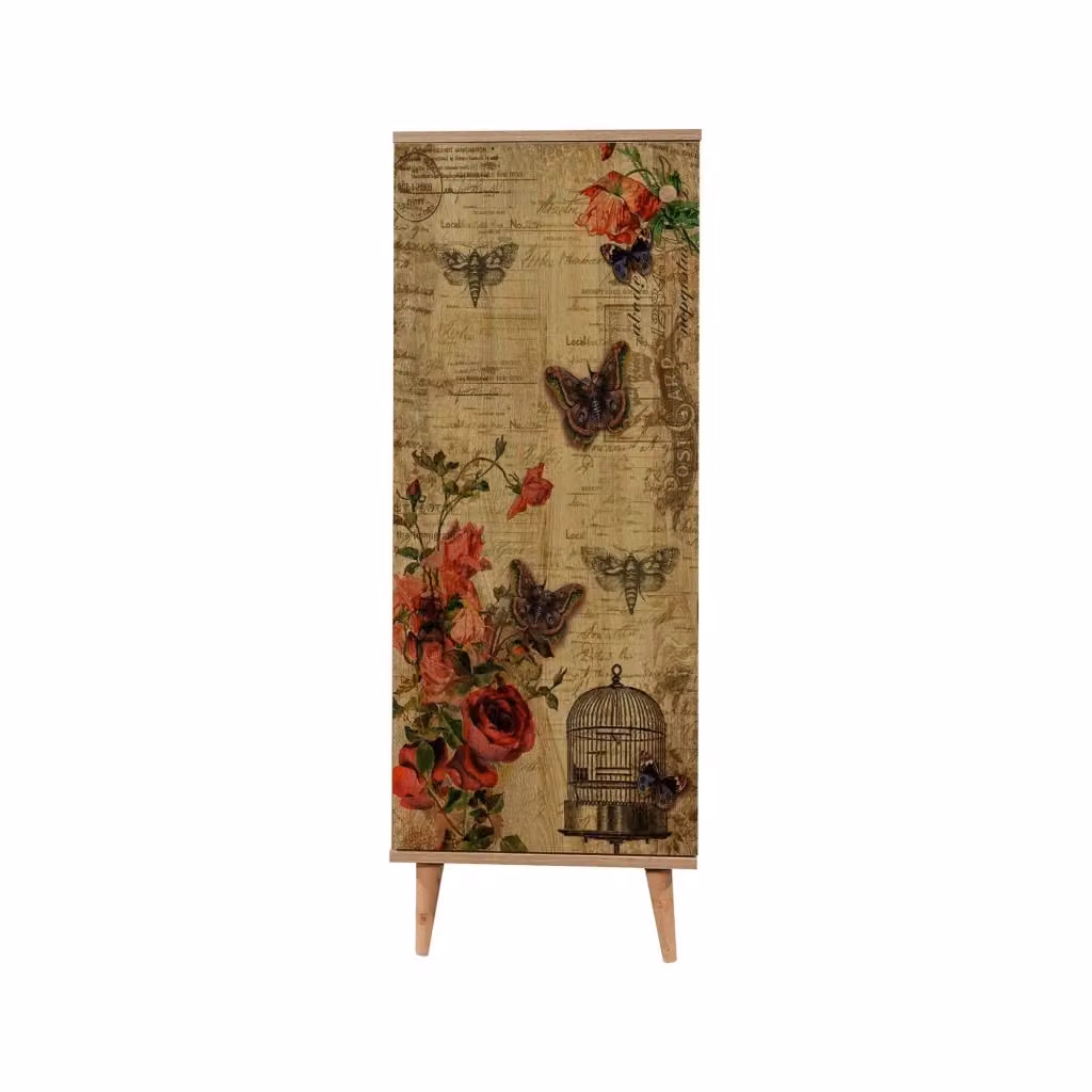 Scarpiera DMORA Dacrydium in legno Marrone Quercia con ante a battente, L: 50 cm, P: 38 cm, H: 135 cm – 2