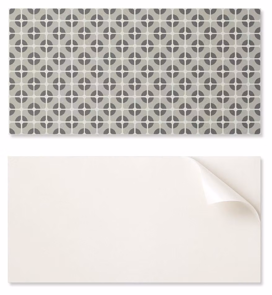 Piastrella in vinile pronta per il montaggio, con decorazione stampata, dimensioni 100 x 50 cm, motivo geometrico a piastrelle