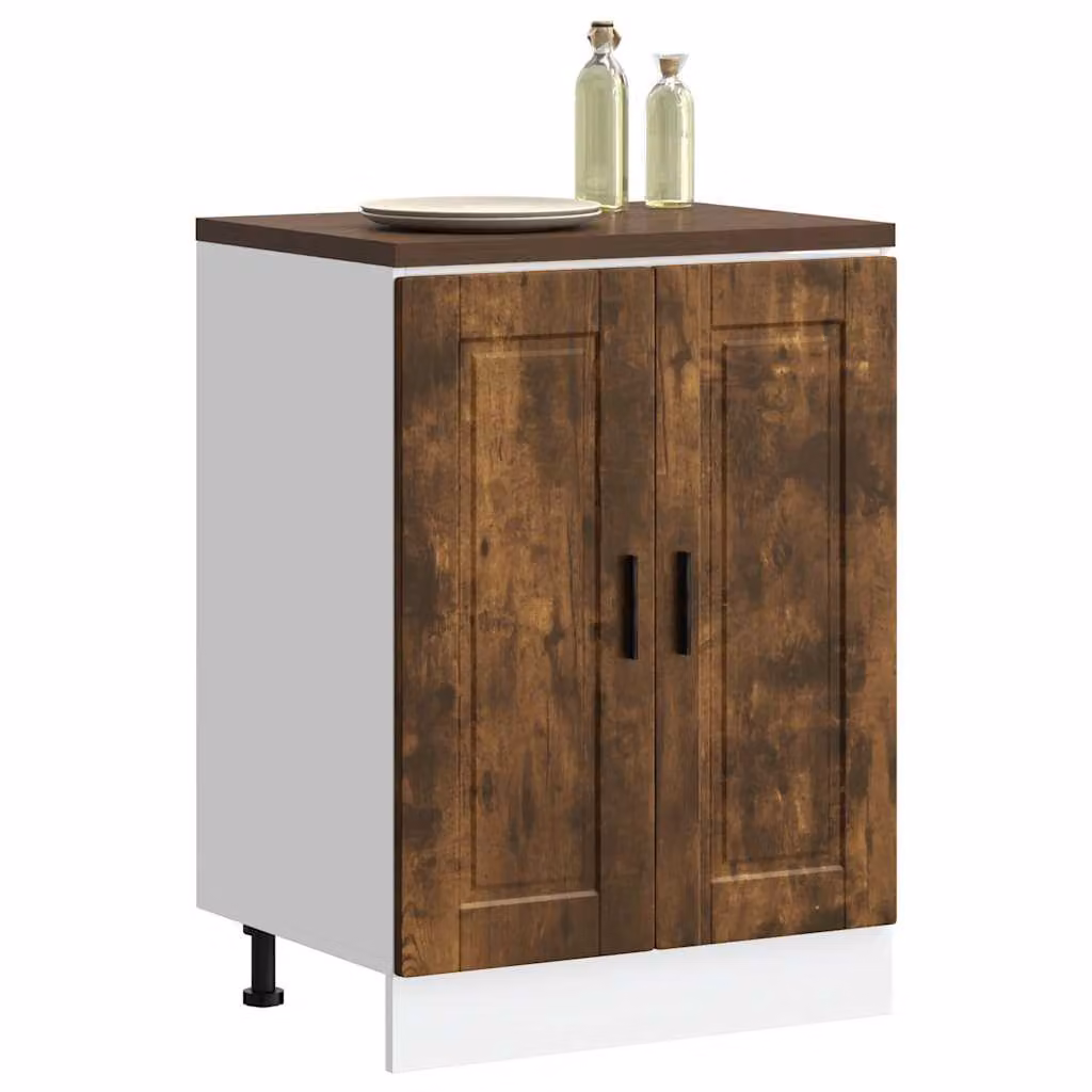 Base da cucina moderna vidaXL Porto Rovere Fumo in legno marrone con ante a battente L 60,0 cm, P 46,0 cm, H 81,5 cm