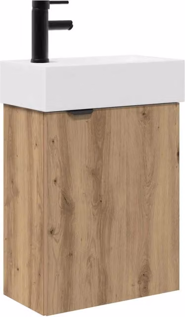 Mobile Bagno | Armadio da bagno con rubinetto Rovere Artigianale