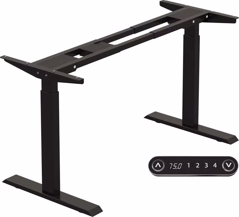 Hilodesk Scrivania regolabile in altezza elettrica, scrivania doppio motore regolabile in altezza da 69 a 117 cm, 4 comandi a memoria, Nero