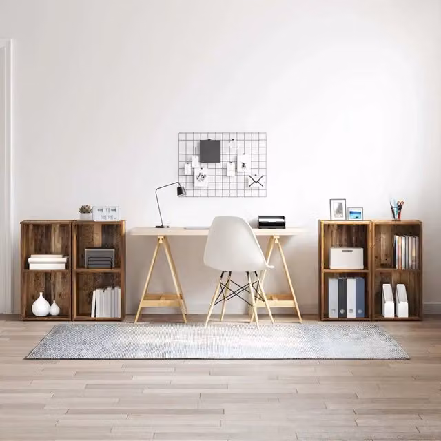 Set di 4 mobili TV moderni vidaXL in legno marrone, L/P/H: 37 x 35 x 72 cm