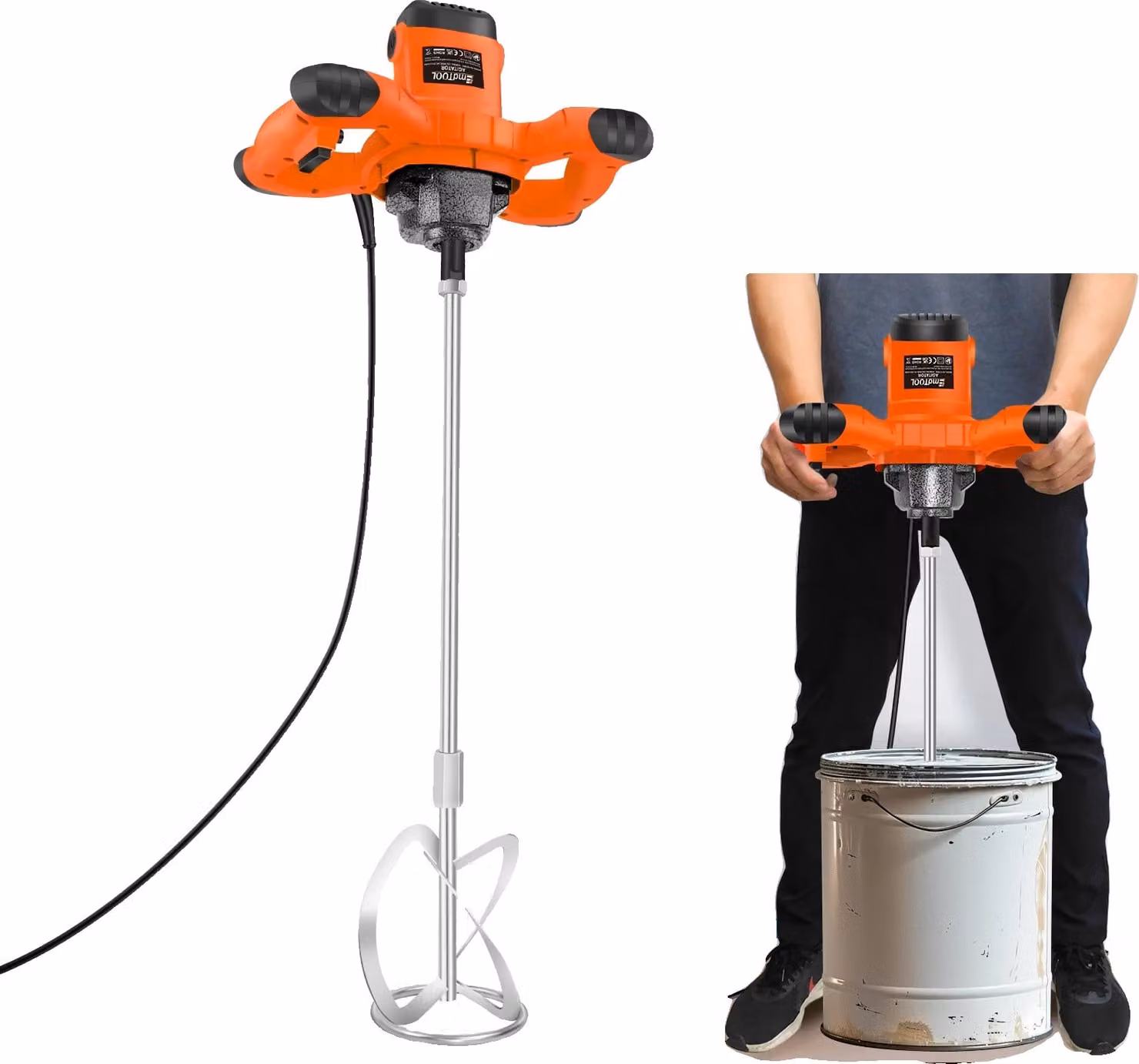 Miscelatore a pale, potenza 2600 W, comando a 6 velocità, arancione