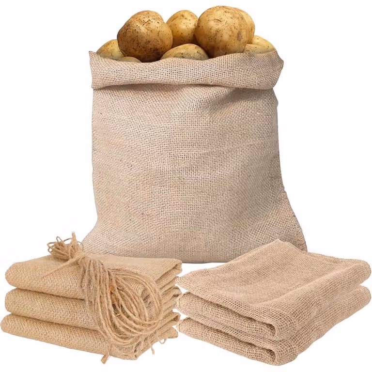 Set di 6 sacchi in juta, grandi, 60x100 cm, per proteggere le piante dal gelo