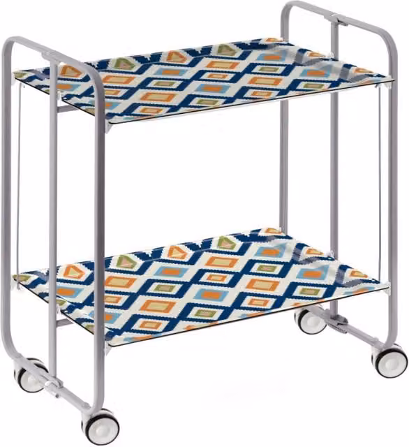 Carrello da cucina pieghevole DON HIERRO grigio con 2 ripiani e ruote L: 72,0 cm, P: 43,0 cm, H: 66,0 cm