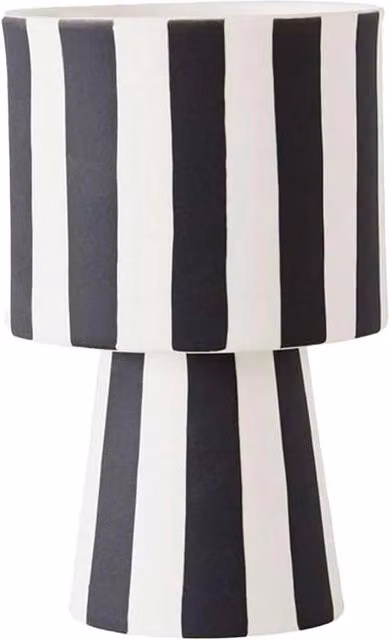 Vaso da Fiori - Vaso Ceramico Decorativo - 1 pezzo - Nero/Bianco - 15 cm