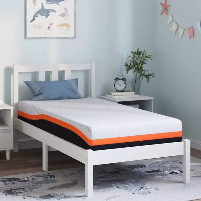 Materasso in gel vidaXL Bianco e Nero con tessuto Jacquard, L: 160 cm, P: 80 cm, H: 20 cm