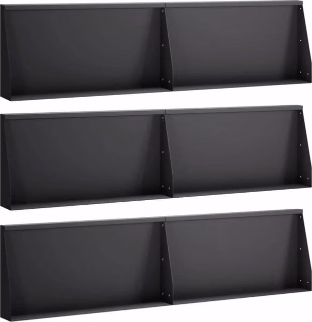 Muro di contenimento 6 pz 80 x 12 x 50 cm Acciaio Nero 3449191