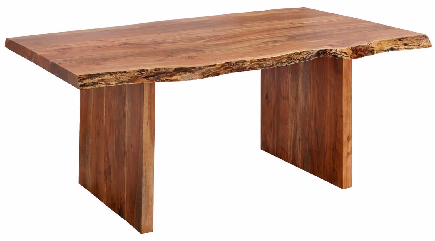 MASSIVMOEBEL24 | FREEFORM #201 Tavolo allungabile in legno di acacia - laccato / noce 240-300x110x78
