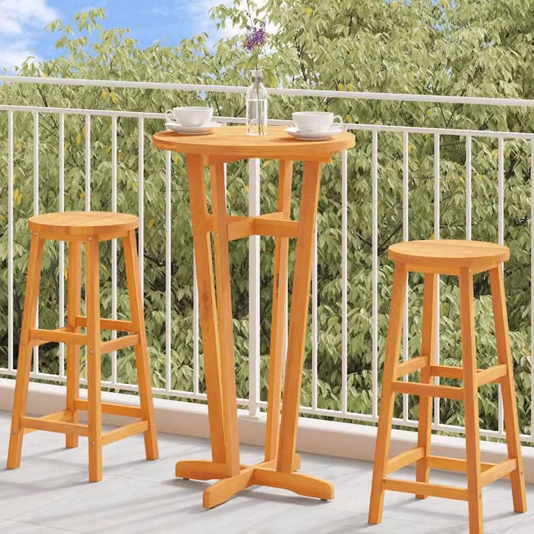 vidaXL Tavolo da Bar da Giardino in Legno di Acacia Marrone Ø60 x 105 cm