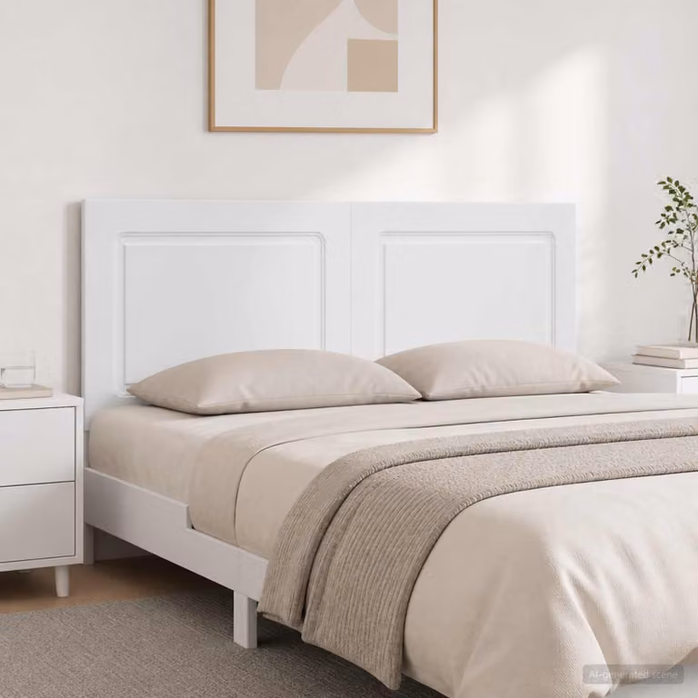 Testiera da muro moderna vidaXL UTRECHT in legno ingegnerizzato bianco opaco L: 142 cm, H: 50 cm, P: 3 cm
