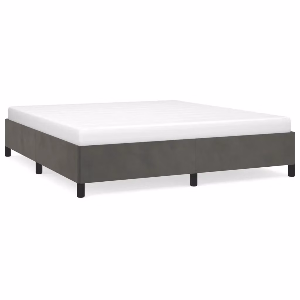 Struttura Letto Design Mania in Velluto Grigio con Giroletto, L 180 cm x P 200 cm x H 151 cm – 2