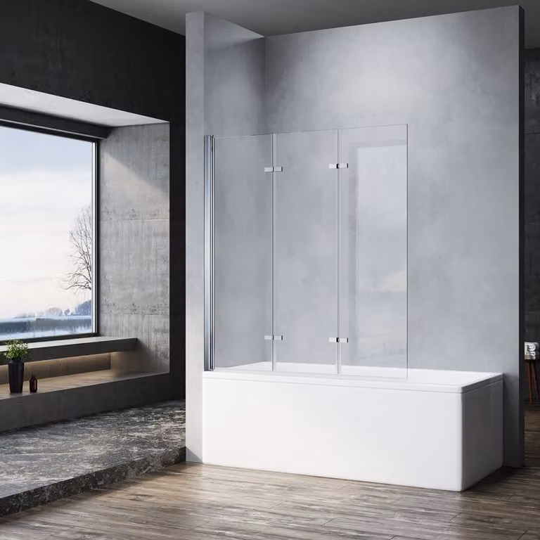 SONNI NANO accessori per vasca da bagno pieghevoli 130x130cm schermo pieghevole 3 pezzi per vasca da bagno ESG cabina doccia