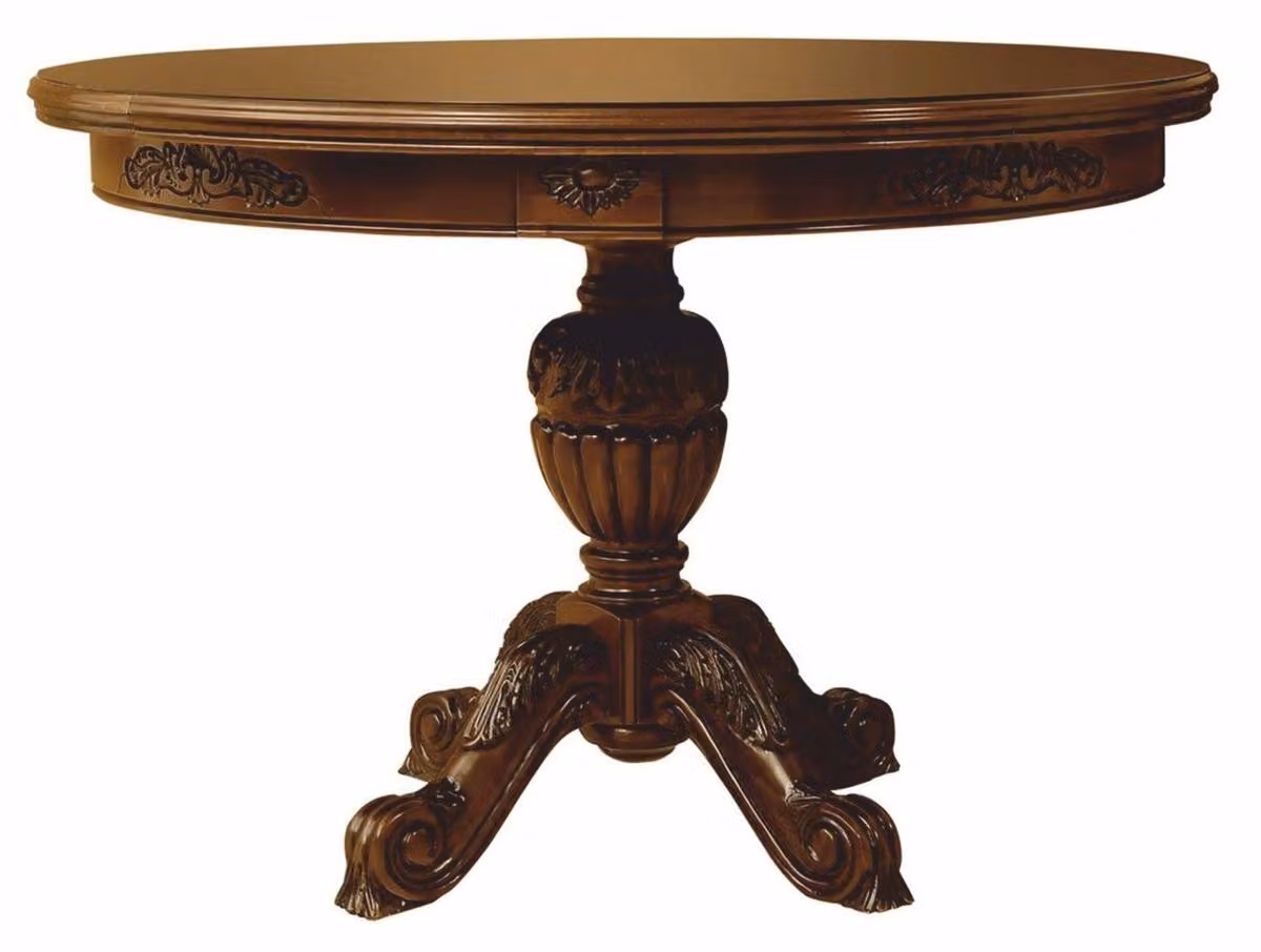 Casa Padrino Tavolo da pranzo barocco marrone scuro 100-140 cm - Mobili da sala da pranzo in stile barocco
