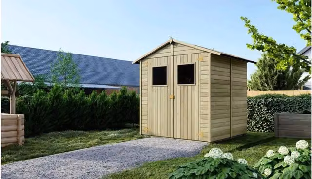 Casetta da giardino in legno 3.46 m2 - 1.9x1.82 m - 12.5 mm - Impregnata - DOM218 - ALTANKA