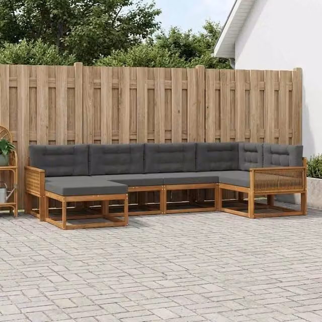 Set di divani da esterno 6 pz Naturale e Antracite 3382710