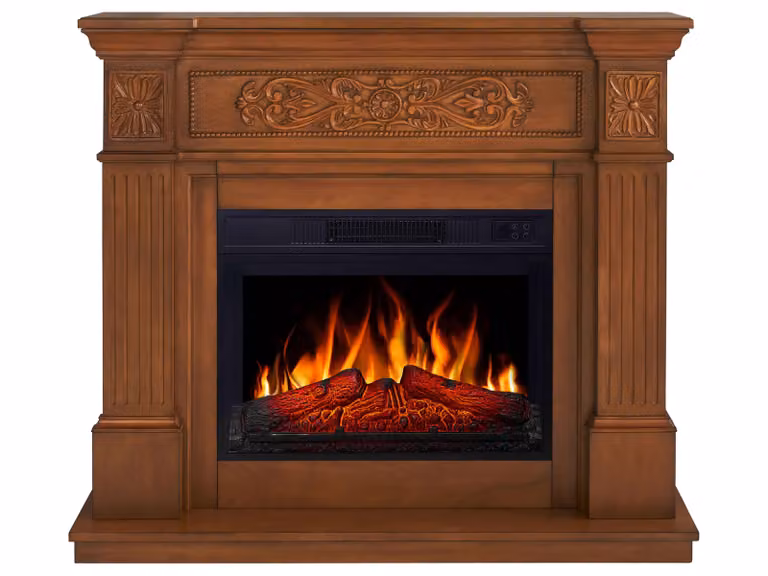 Caminetto elettrico ArtiFlame Toscana AF23S in rovere - da appoggio, fiamma a LED, potenza termica 1,8 kW, fino a 30 m², con effetto sonoro