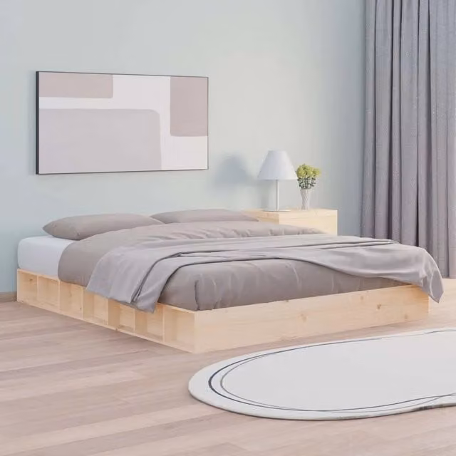 Giroletto Super King vidaXL in legno massello di pino rustico L/P: 180 x 200 cm – 1