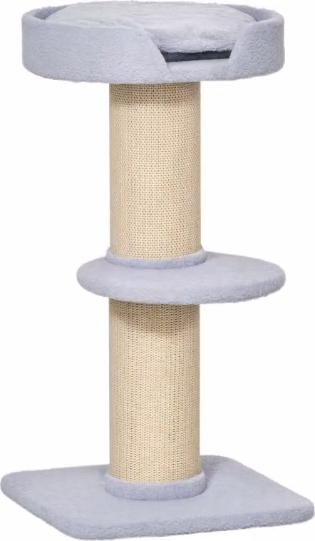 Albero per gatti Kratzbaum, 30 kg, con palo per graffiare, piattaforma, rivestito in sisal, dimensioni 45x45x91 cm (azzurro chiaro)