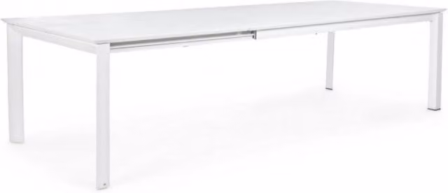 Tavolo rettangolare estensibile Bizzotto in alluminio bianco per giardino e terrazzo L: 200-300 cm, P: 110 cm, H: 76 cm