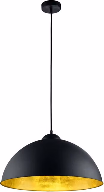 Lampada a sospensione moderna Trio Leuchten Rominoii in metallo nero con altezza regolabile e attacco E27