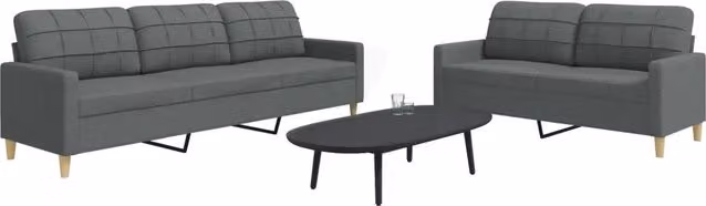 Set di Divani 2 pz Grigio Scuro in Tessuto 3278320