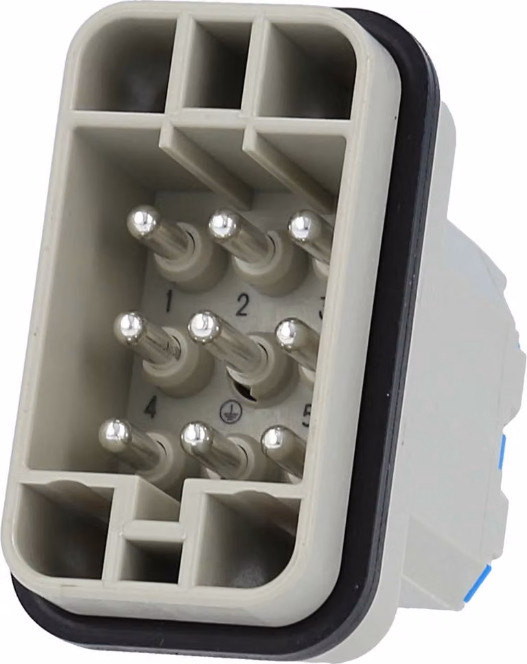 HARTING Han Q8/0 inserto maschio (M) connettore Quick-Lock, 8 poli+PE 500V, 16A - 1 pezzo