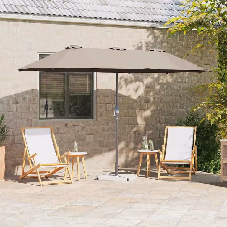 Ombrello da giardino vidaXL in poliestere e alluminio, L: 370 cm, P: 197 cm, H: 239 cm