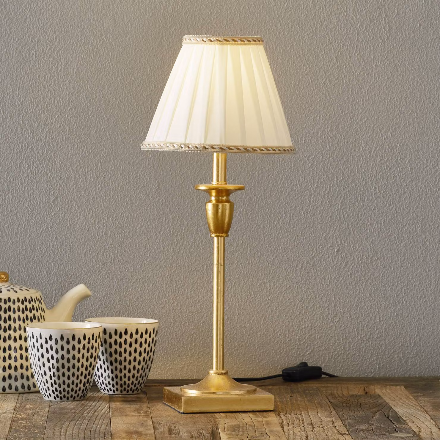 ORION Lampada da tavolo DONATA, Ottone / Oro, Soggiorno / Sala da pranzo, Plastica, Antico, Lampada da tavolo