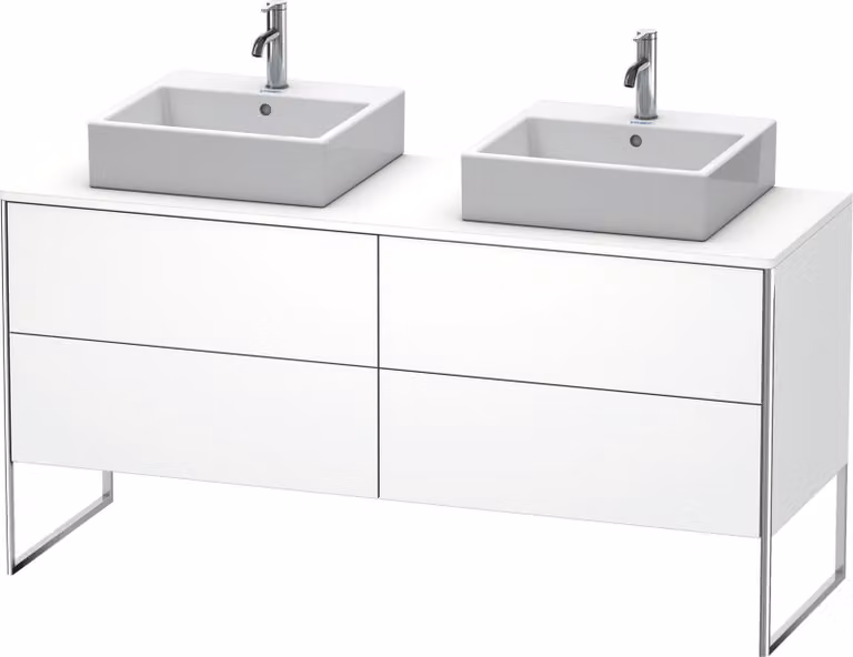 Duravit XSquare Meuble sous-vasque sur console au sol, pour deux vasques, 4 tiroirs, 1600x778x548mm, XS4927B1818, XS4927B1818