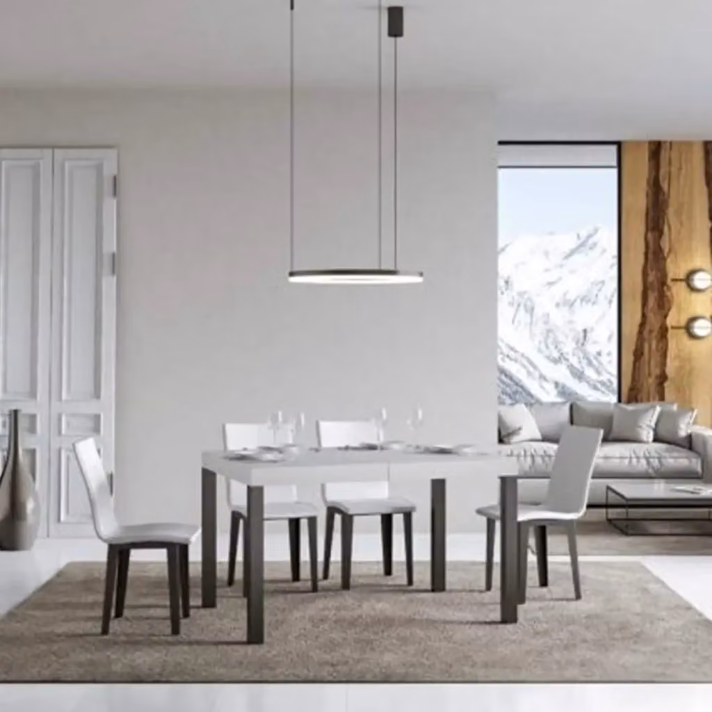 Tavolo allungabile Itamoby Everyday bianco frassino con gambe antracite L: 140-400 cm, P: 90 cm – 2