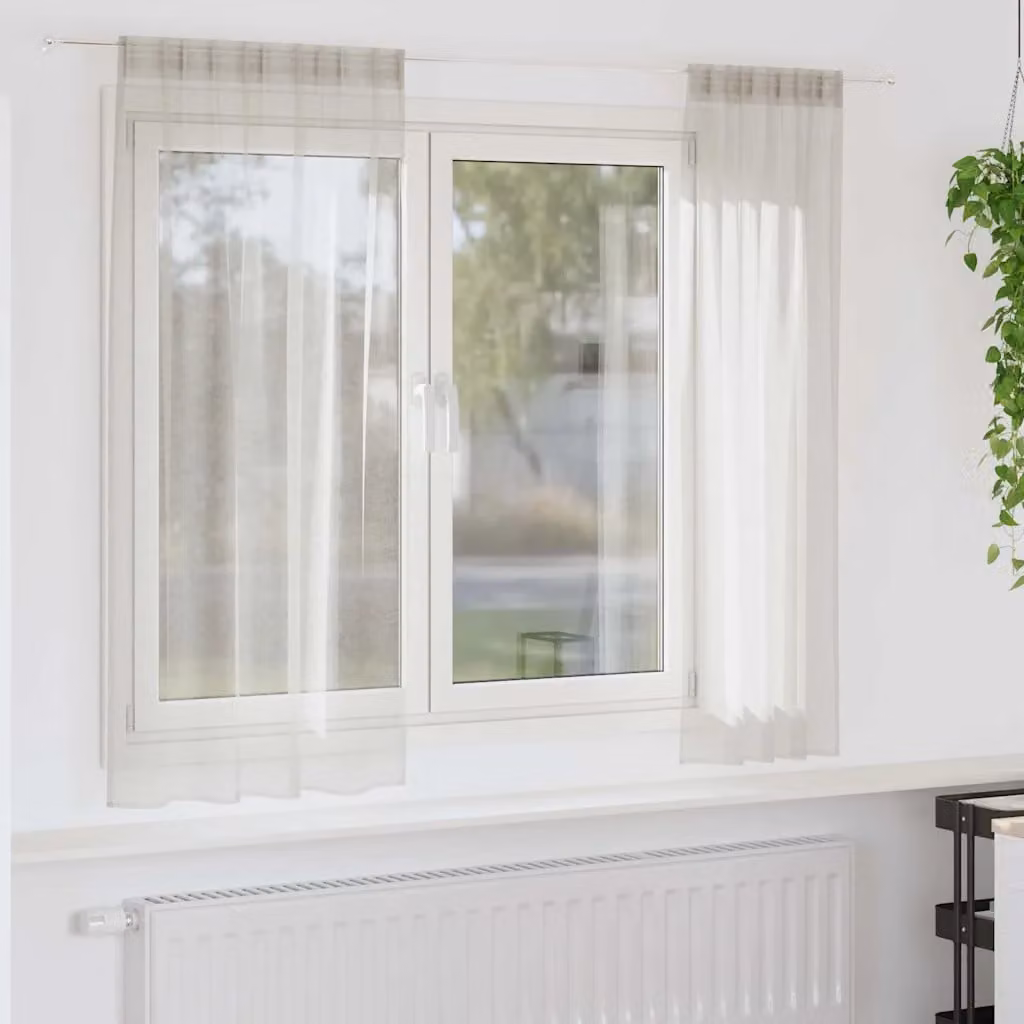 Set di 2 tendine velate vidaXL in poliestere beige, L: 175 cm x H: 140 cm