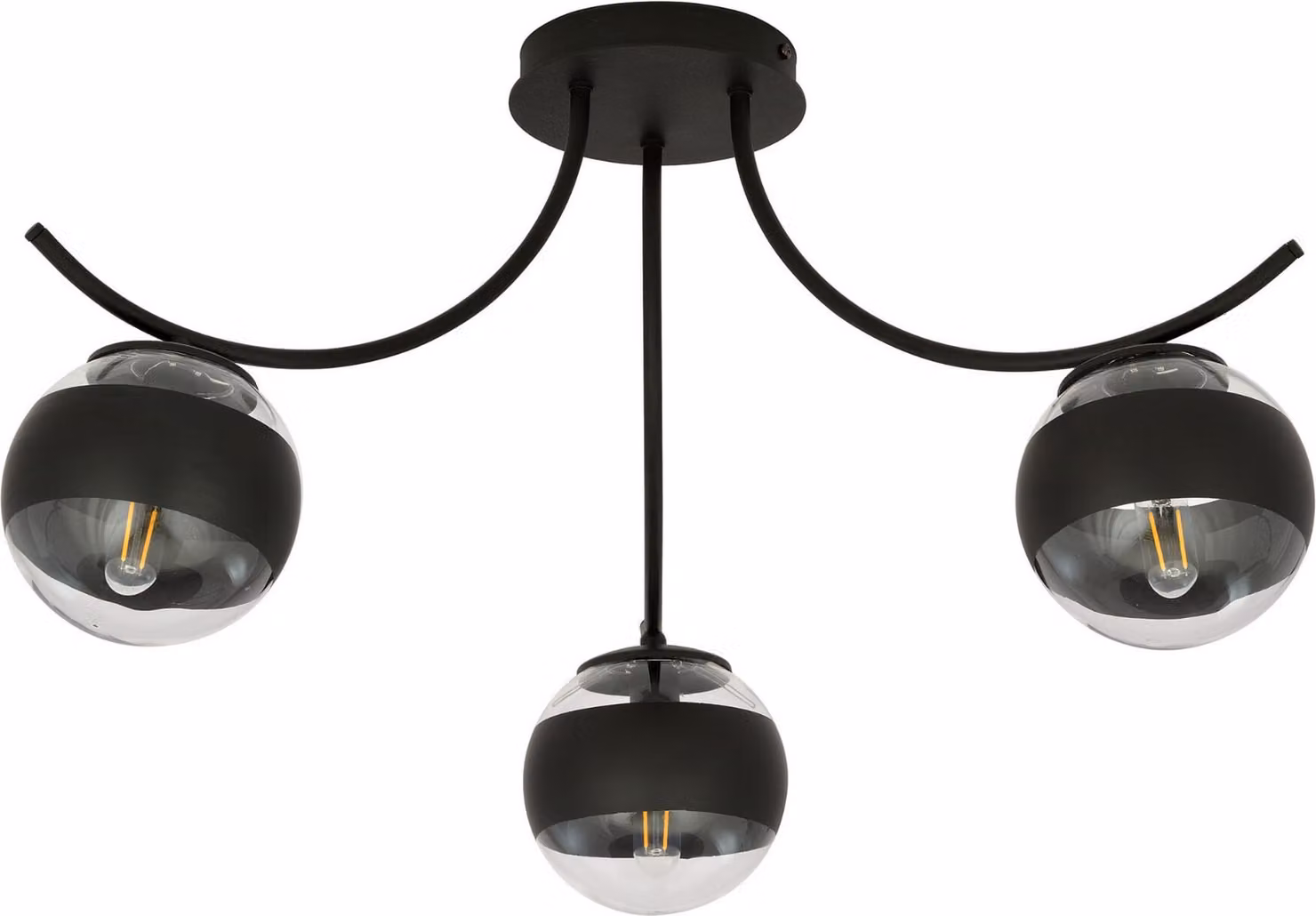 Lampada da soffitto Emibig 3xE14 40W BOSTON 3 NERO/RIGHE 1111/3