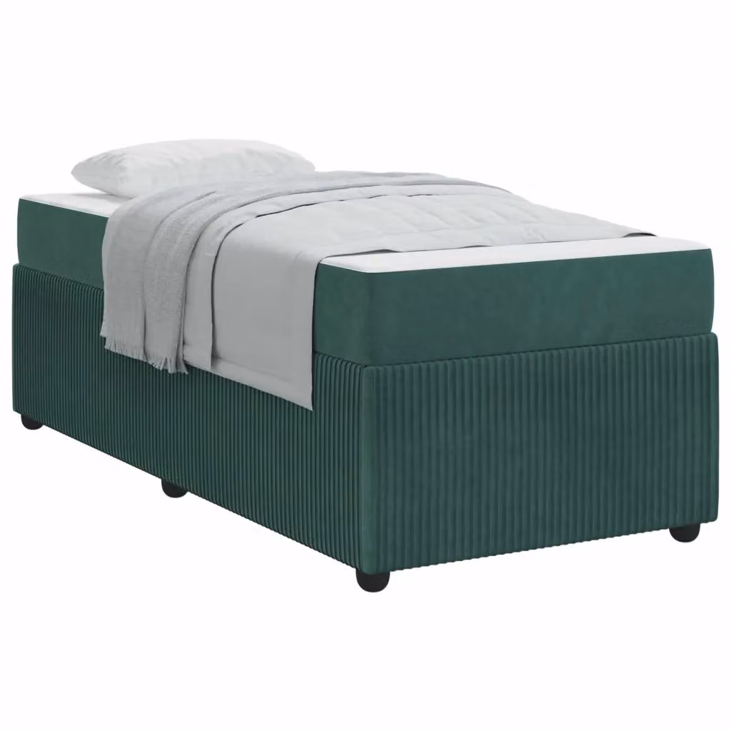 Struttura del letto moderna vidaXL in tessuto verde con legno, L 200 x L 80 cm – 2