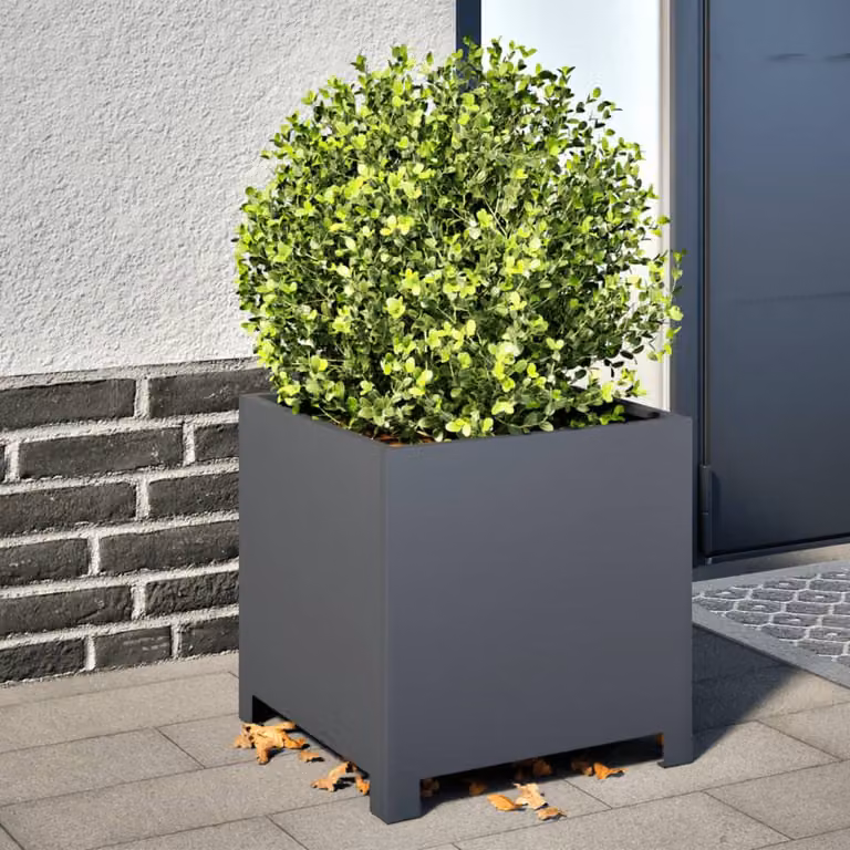 Set di 2 fioriere da giardino vidaXL in acciaio color antracite L/P/H: 40 x 40 x 40 cm