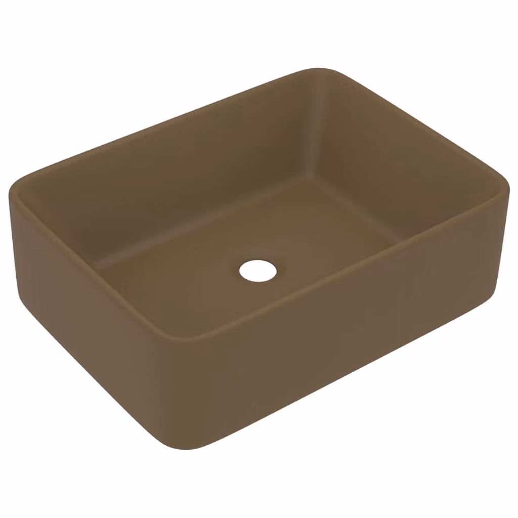 Lavandino Luxury Crema Opaco 41x30x12 cm in Vetroceramica