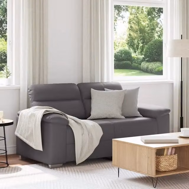Divano a 2 posti vidaXL in similpelle grigio L: 160 cm, P: 81 cm, H: 84 cm – 1